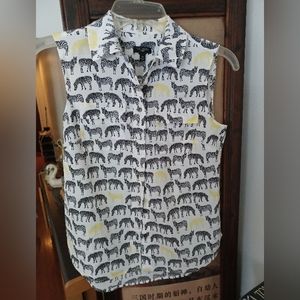 Talbots zebra print sleeveless blouse